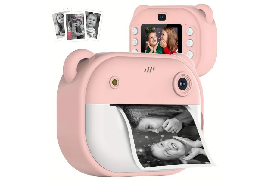 Фотоаппарат мгновенной печати детский розовый