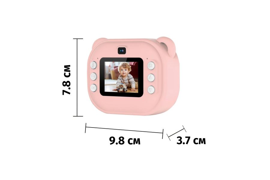 Фотоаппарат мгновенной печати детский розовый