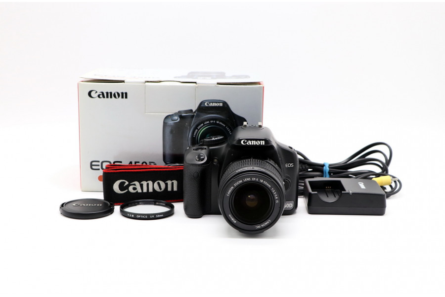 Canon EOS 450D kit в упаковке (пробег 1300 кадров)