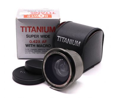 Конвертер Bower Titanium Super Wide Macro Lens 0.42XAF в упаковке