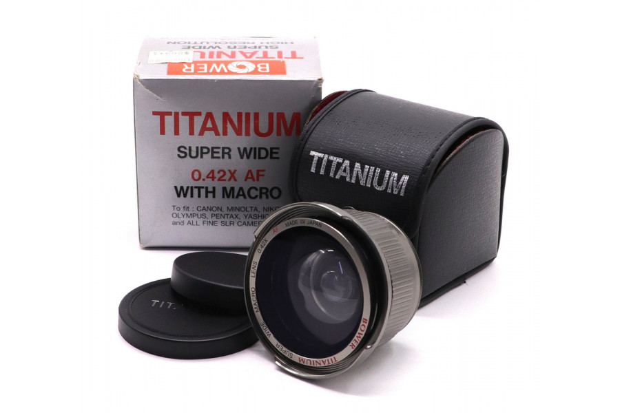 Конвертер Bower Titanium Super Wide Macro Lens 0.42XAF в упаковке