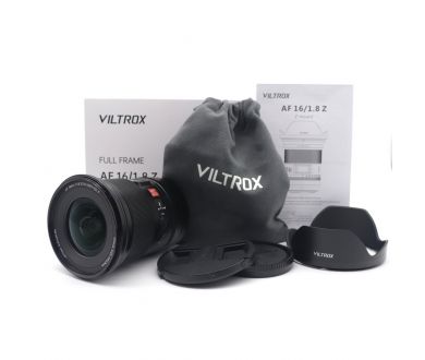 Объектив Viltrox AF 16mm f/1.8 для Nikon Z в упаковке