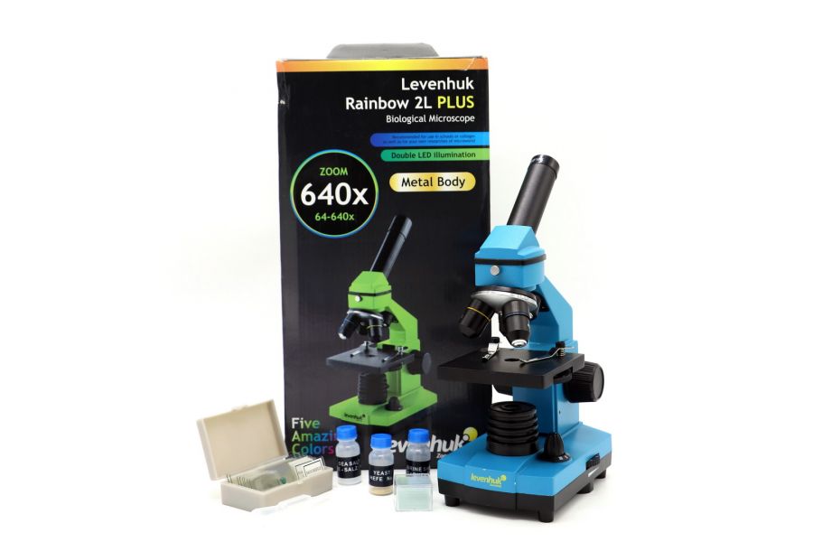 Микроскоп Levenhuk Rainbow 2L plus в упаковке