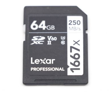 Карта памяти Lexar SDXC Professional 64GB 1667X UHS-II V60 Silver