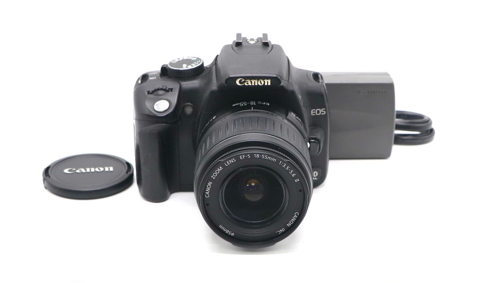Canon eos 350d. Canon EOS 350d in hands.