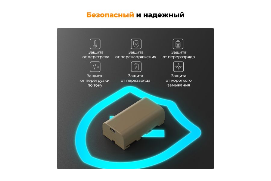 Аккумулятор K&F Concept NP-F550 3500mAh KF28.0035 (Type-C)