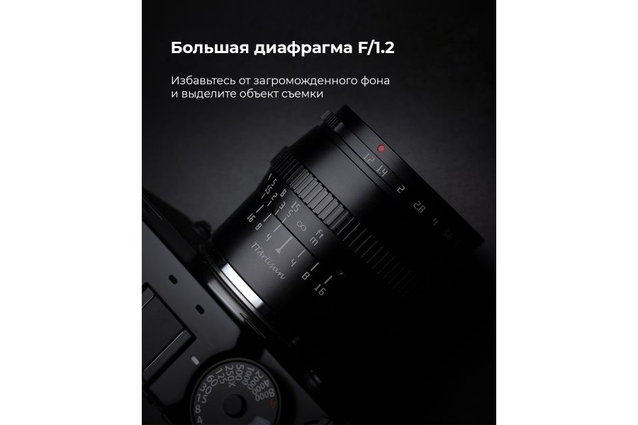 Объектив TTartisan 50mm f/1.2 для Nikon Z, черный