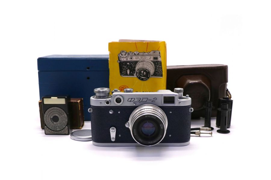 Фэд 2 + Индустар-26М синий в упаковке (СССР, 1971г)