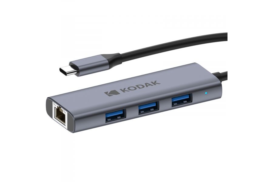 Разветвитель Kodak USB-C Hub (4-IN-1 & RJ) T343