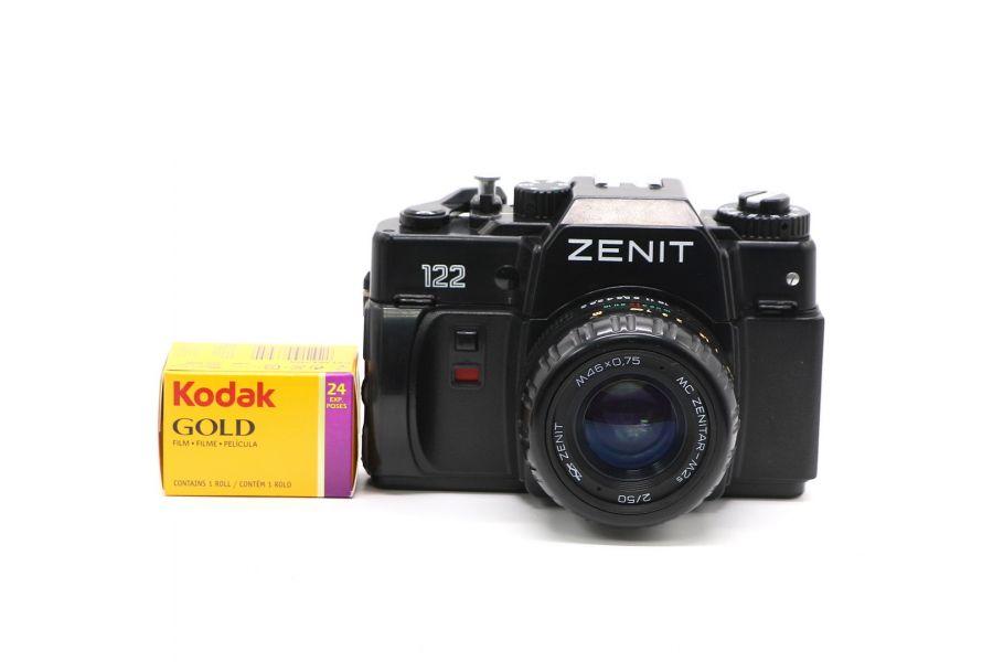 Зенит 122 kit Зенитар-М2s МС 2/50 + Фотопленка Kodak Gold