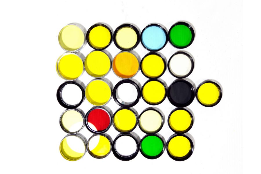 Светофильтры CCCР 33 и 35,5 мм цветные (набор 26 шт.) 