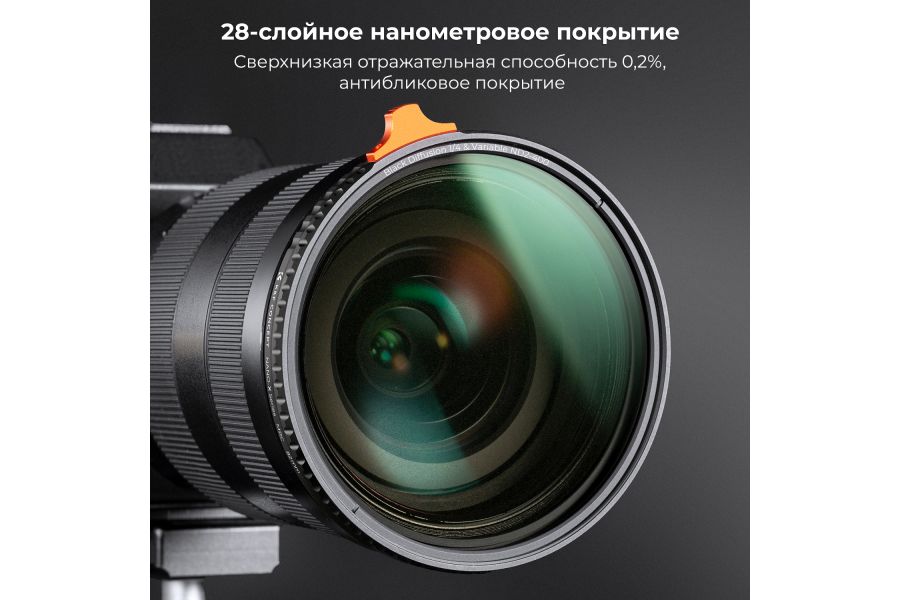 Светофильтр K&F Concept Nano-X Black Mist 1/4 + ND2-ND400 77mm