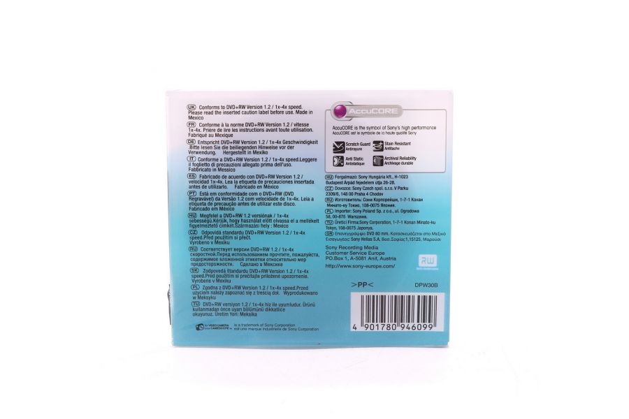 Диск для записи Sony DVD+RW 1.4GB 30min