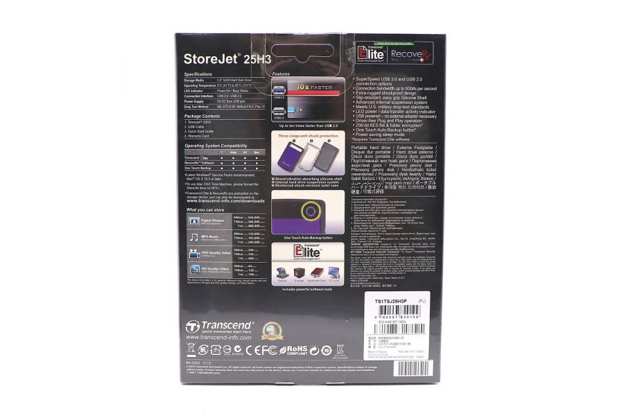 Жесткий диск 1TB Transcend StoreJet 25H3