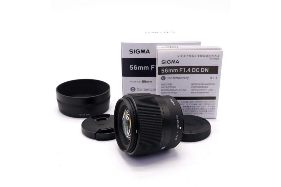 Sigma 56mm f/1.4 DC DN Contemporary Fujifilm X-Mount в упаковке