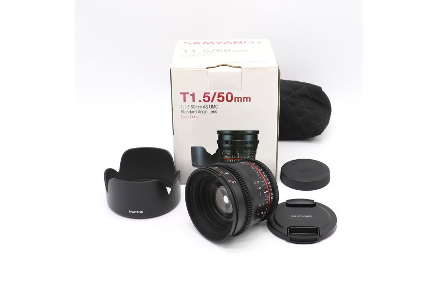 Samyang 50mm T1.5 AS UMC for Canon EF в упаковке