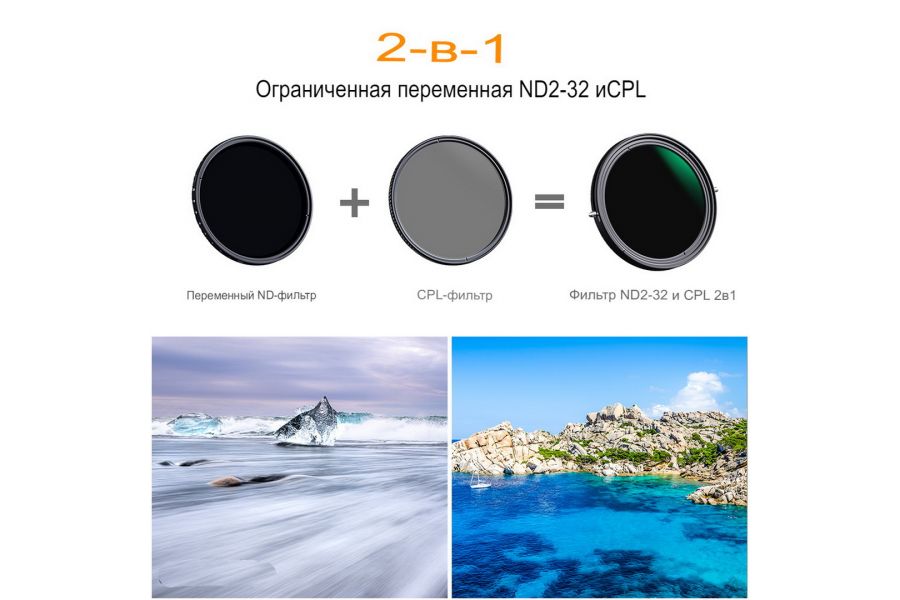 Светофильтр K&F Concept NANO-X ND2-32-CPL MRC 82mm