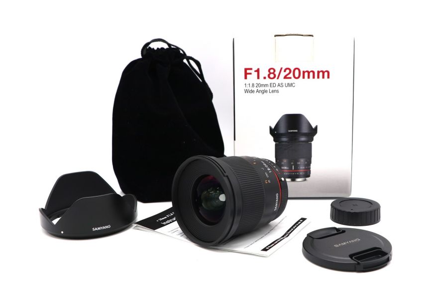 Samyang 20mm f/1.8 ED AS UMC Pentax K в упаковке