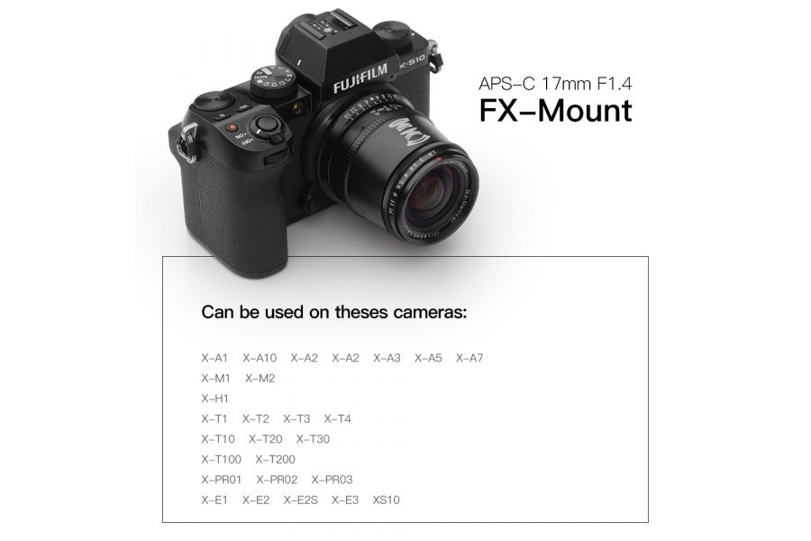 TTartisan 17mm f/1.4 APS-C для Fujifilm FX 