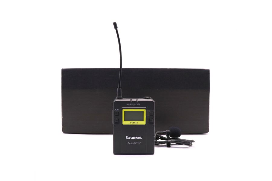 Передатчик Saramonic UwMic TX9 с микрофоном в упаковке