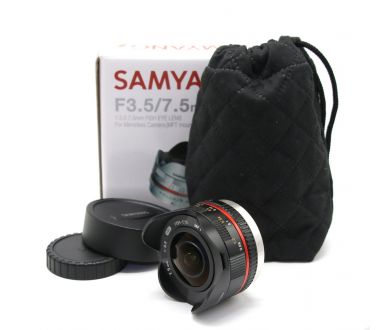 Samyang 7.5mm f/3.5 UMC Fish-Eye в упаковке