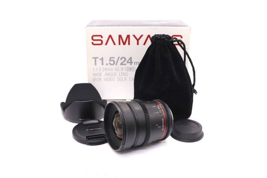 Samyang 24mm T1.5 ED AS UMC Canon EF/EOS в упаковке