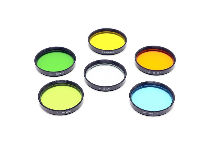 Светофильтры 62mm цветные (набор 6 шт.)