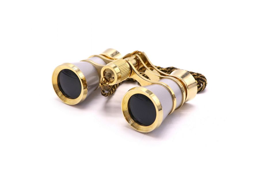 Бинокль театральный золотистый в упаковке