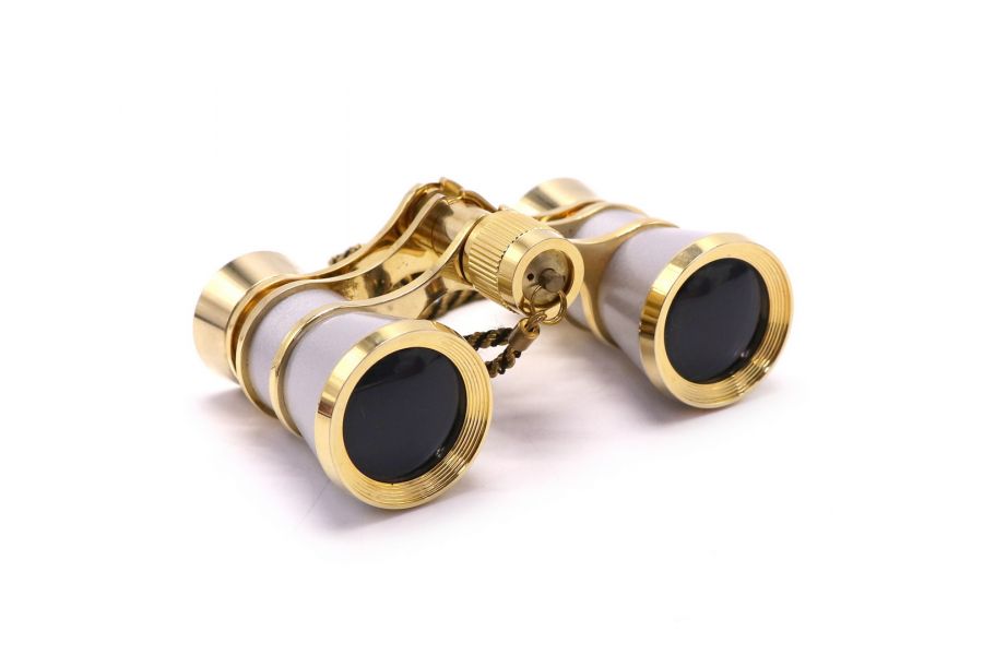 Бинокль театральный золотистый в упаковке