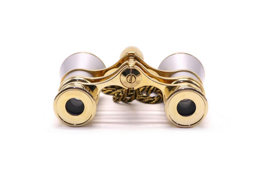 Бинокль театральный золотистый в упаковке