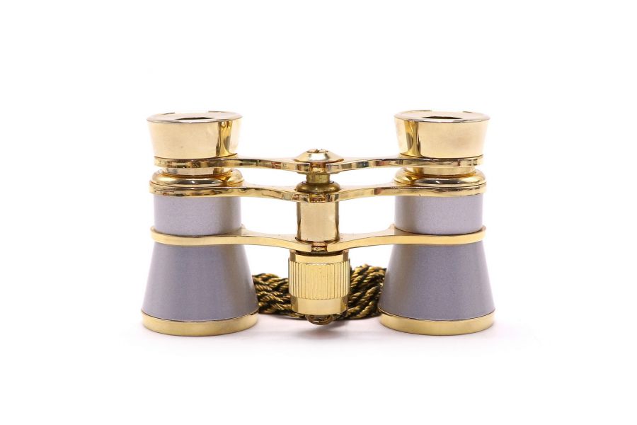 Бинокль театральный золотистый в упаковке