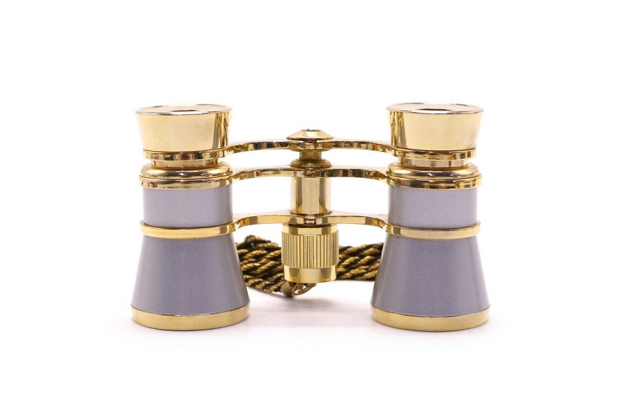 Бинокль театральный золотистый в упаковке
