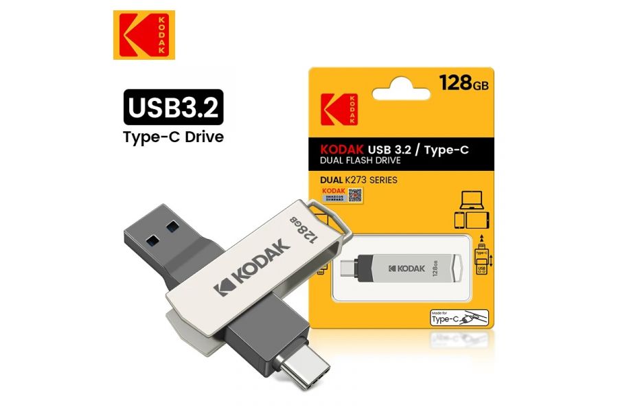 Флеш накопитель KODAK Type-C + USB 3.2 (128 ГБ)