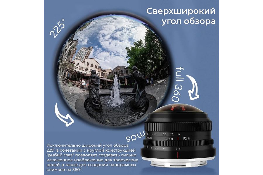 Объектив 7Artisans 4mm f/2.8 Sony E