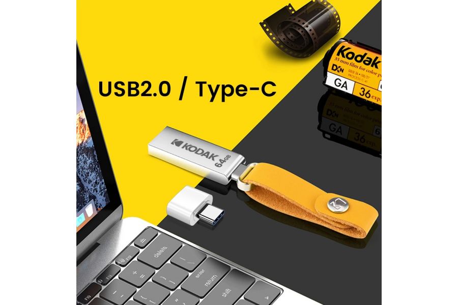 Флеш-накопитель KODAK K122 USB 2.0 + Type-C 64 ГБ