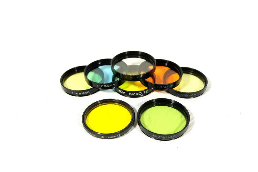 Светофильтры CCCР 52мм цветные (набор 8 шт.) 