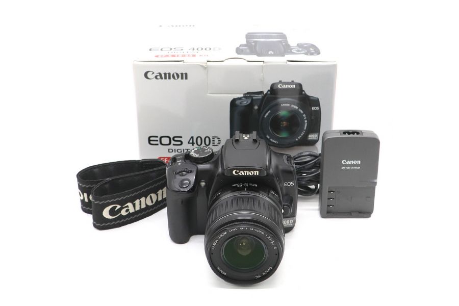 Canon EOS 400D kit 18-55mm f/3.5-5.6 II в упаковке