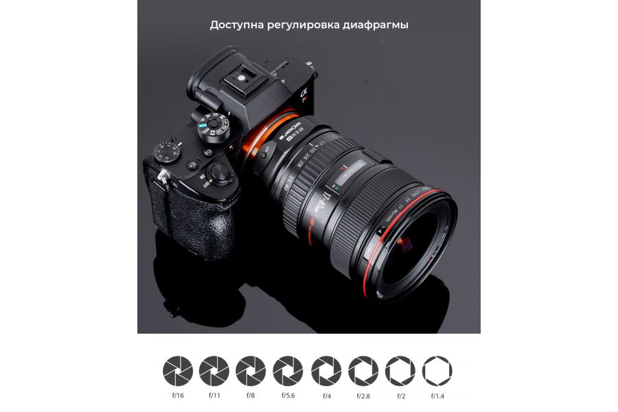 Переходник автофокусный Canon EOS / EF - Sony E / Sony Nex auto focus K&F Concept