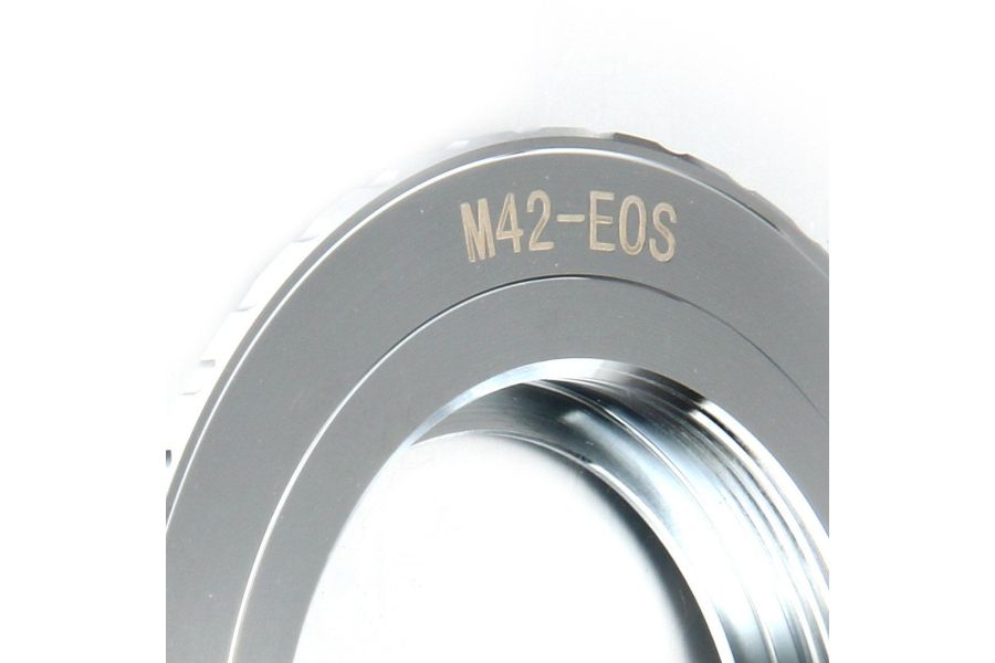 Переходник М42 - Canon EOS серебряный с чипом