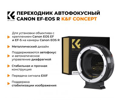 Adapter Canon EF-EOS R auto focus K&F Concept KF06.520