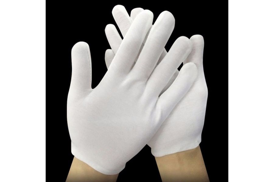 Фото перчатки, белые, хлопок