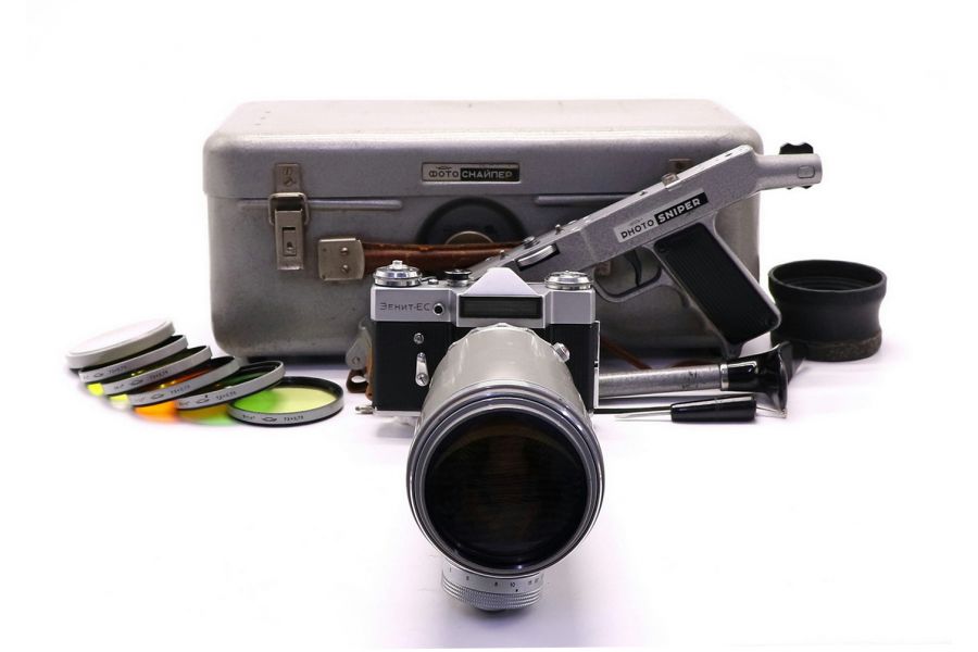 Редкий Фоторужье Зенит ЕС бежевый (СССР, 1969)